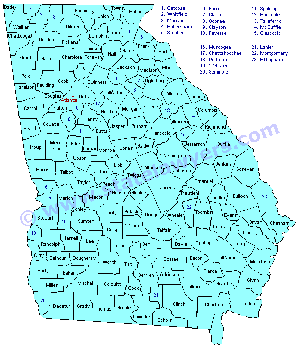 Georgia County Map